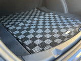 Tesla Model 3 Checkered Race Trunk Mats - Dark Grey