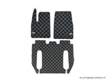Tesla Model X 21+ Checkered Race Floor Mats - Dark Grey