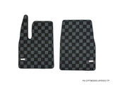 Tesla Model X 21+ Checkered Race Floor Mats - Dark Grey