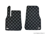 Tesla Model Y Checkered Race Floor Mats - Dark Grey