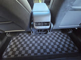 Tesla Model Y Checkered Race Floor Mats - Dark Grey