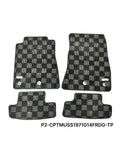 Ford Mustang (S197) 10-14 Checkered Race Floor Mats - Dark Grey