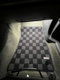 Ford Mustang (S197) 10-14 Checkered Race Floor Mats - Dark Grey