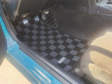 Mazda Miata 90-97 (NA) / 98-05 (NB) Checkered Race Floor Mats - Dark Grey