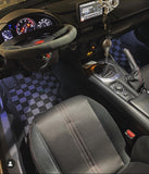 Mazda Miata ND 16+ / Fiat 124 17+ Checkered Race Floor Mats - Dark Grey
