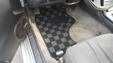 Nissan 240SX S13 89-94 Checkered Race Floor Mats - Dark Grey (Front Only)