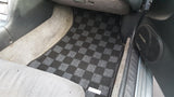 Nissan 240SX S13 89-94 Checkered Race Floor Mats - Dark Grey (Front Only)