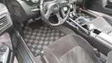 Nissan 240SX S14 95-98 Checkered Race Floor Mats - Dark Grey (Fronts Only)