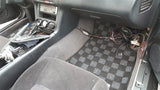 Nissan 240SX S14 95-98 Checkered Race Floor Mats - Dark Grey (Fronts Only)