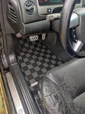Pontiac GTO 04-06 Checkered Race Floor Mats - Dark Grey