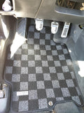 Mazda Protege 01-03 (BJ) Checkered Race Floor Mats - Dark Grey