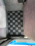 Nissan R32 Skyline GTR (JDM RHD) Checkered Race Floor Mats - Dark Grey