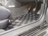 Nissan R32 Skyline GTR (JDM RHD) Checkered Race Floor Mats - Dark Grey