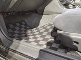 Nissan R32 Skyline GTR (JDM RHD) Checkered Race Floor Mats - Dark Grey