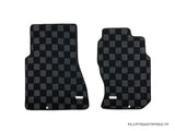 Nissan R32 Skyline GTR (JDM RHD) Checkered Race Floor Mats - Dark Grey