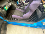 Nissan R32 Skyline GTR (JDM RHD) Checkered Race Floor Mats - Dark Grey