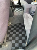 Nissan R32 Skyline GTR (JDM RHD) Checkered Race Floor Mats - Dark Grey