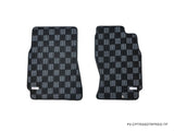 Nissan R33 Skyline GTR (JDM RHD) Checkered Race Floor Mats - Dark Grey