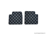 Nissan R33 Skyline GTR (JDM RHD) Checkered Race Floor Mats - Dark Grey