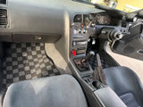 Nissan R33 Skyline GTR (JDM RHD) Checkered Race Floor Mats - Dark Grey