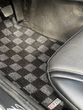 Datsun 240/260/280ZX Checkered Race Floor Mats - Dark Grey (Front Only)