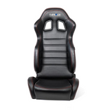 Reclinable Racing Seat - Black Leather w/ Red Stitching & NRG Logo
