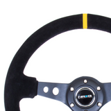 350mm 3" Deep Steering Wheel w/ Holes - Suede