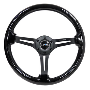 350mm 3" Deep Woodgrain Steering Wheel w/ Slits