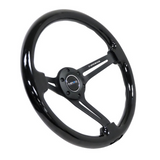 350mm 3" Deep Woodgrain Steering Wheel w/ Slits