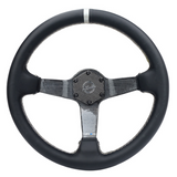 350mm 3" Deep Carbon Fiber Steering Wheel w/ Colored Center
