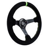 350mm 3" Deep Steering Wheel w/ Solid Spokes