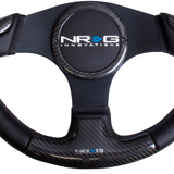 350mm 1" Deep Carbon Fiber Steering Wheel w/ Rubber Horn