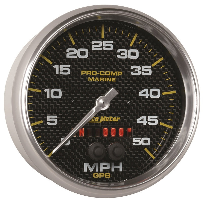Autometer Speedometer Gauge 5 inch 50MPH GPS Marine Carbon Fiber ...