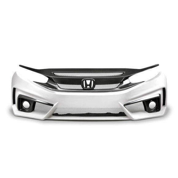 Honda Civic Sedan FC 4DR 16-21 Fiberglass / Carbon Fiber Front Bumper (TT-Style)